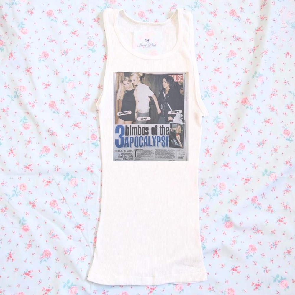 y2k graphic ribbed tank top indie sleaze